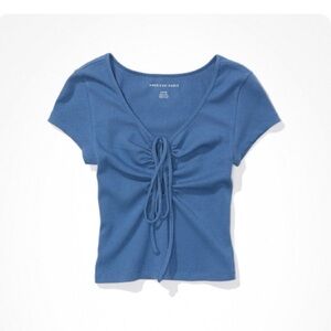 NWT American Eagle Keyhole Tie-Front Tee